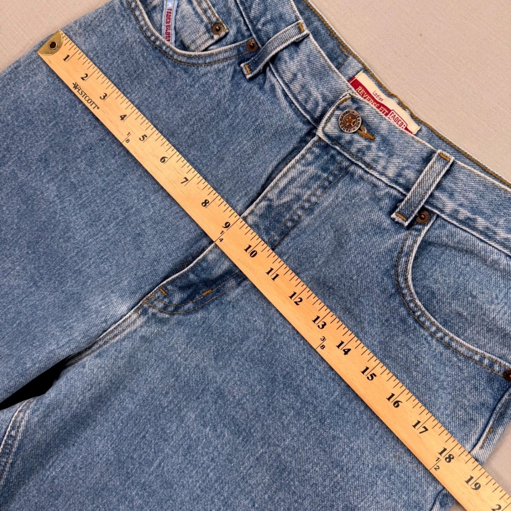 VTG 90s Faded Glory High Waisted Mom Jeans Sz 12 S Reverse Fit Tapered 27x27 - Picture 5 of 10